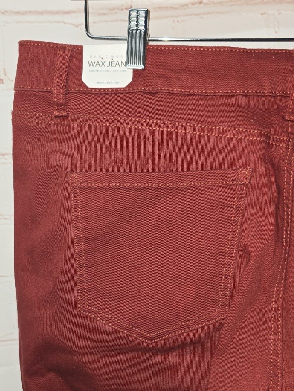 Basic Editions Skinny Roll Up Stretch Jeans in Burgundy Womens Size 18 NWT - Picture 7 of 15